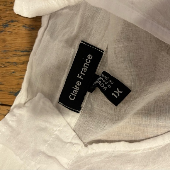 Claire France two-piece set: white blouse and a blue sweater size 1x - Picture 6 of 8